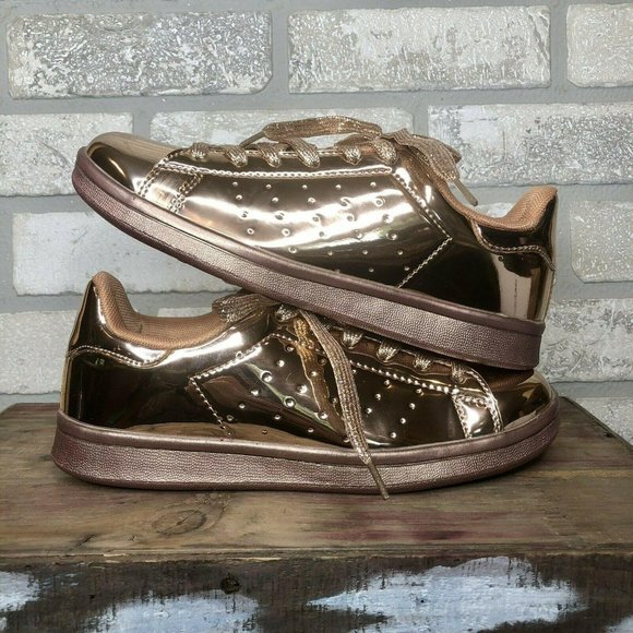 Qupid Metallic Rose Gold Shiny Women's Shoes Sz 6 - Picture 7 of 9